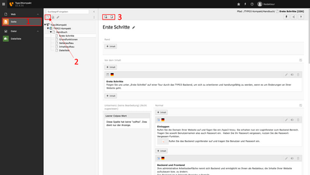 Hervorhebung der Icons für die Seitenerstellung im TYPO3 Backend